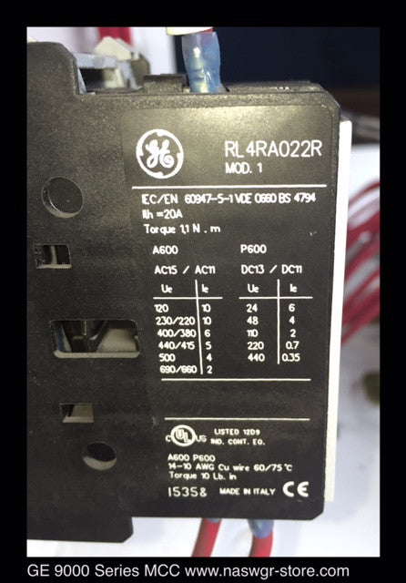 GE E9000 SIZE 4 COMBINATION ~ GE 9000 SERIES BREAKER STYLE COMBINATION MCC BUCKETS 30"