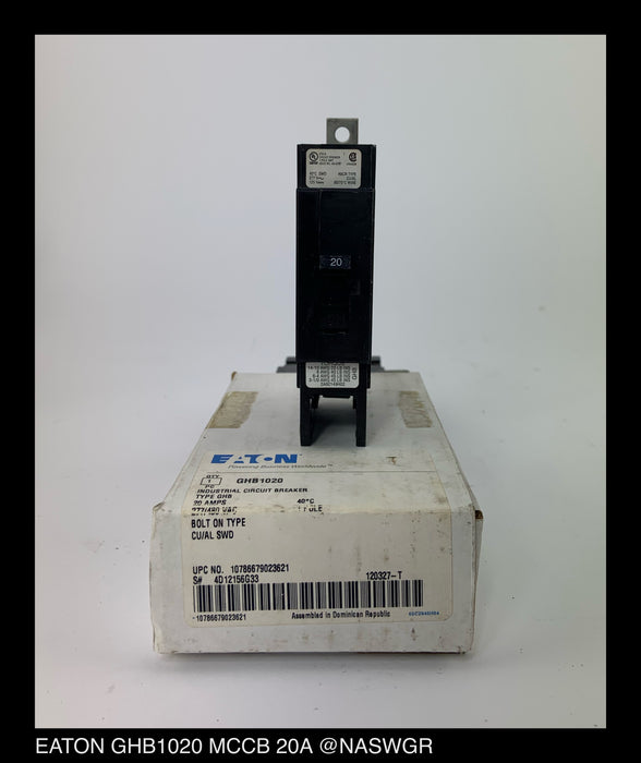 Eaton GHB1020 Molded Case Circuit Breaker - 20 Amp - Unused Surplus
