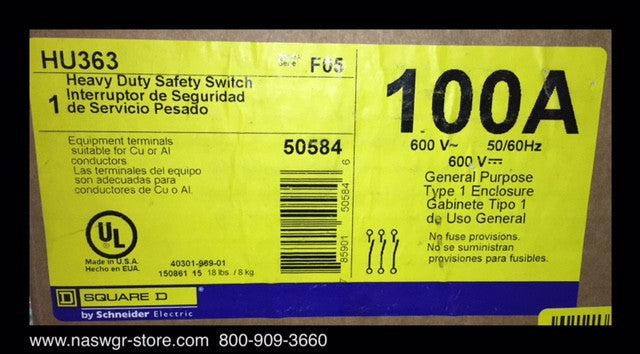 HU363 ~ Unused Surplus Square D HU363 Heavy Duty Safety Switch
