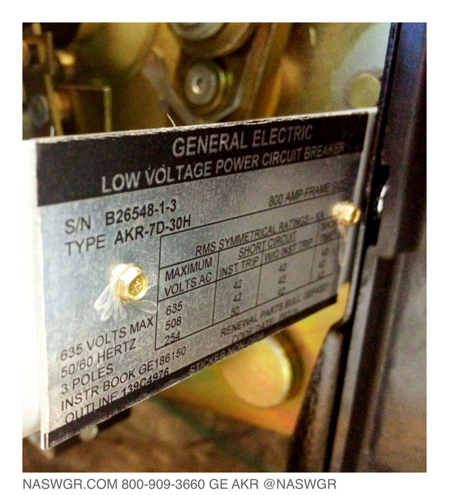 General Electric AKR-7D-30H Circuit Breaker (E/O,D/O) - 800 Amp