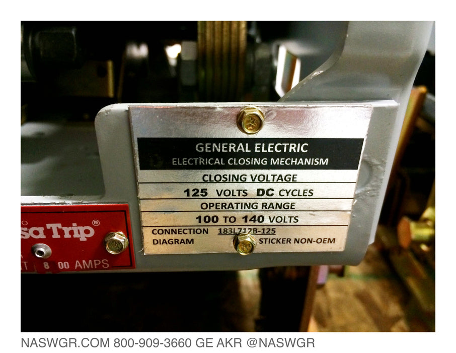 General Electric AKR-7D-30H Circuit Breaker (E/O,D/O) - 800 Amp