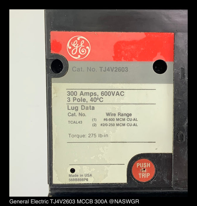 General Electric TJ4V2603 Molded Case Circuit Breaker - 300 Amp