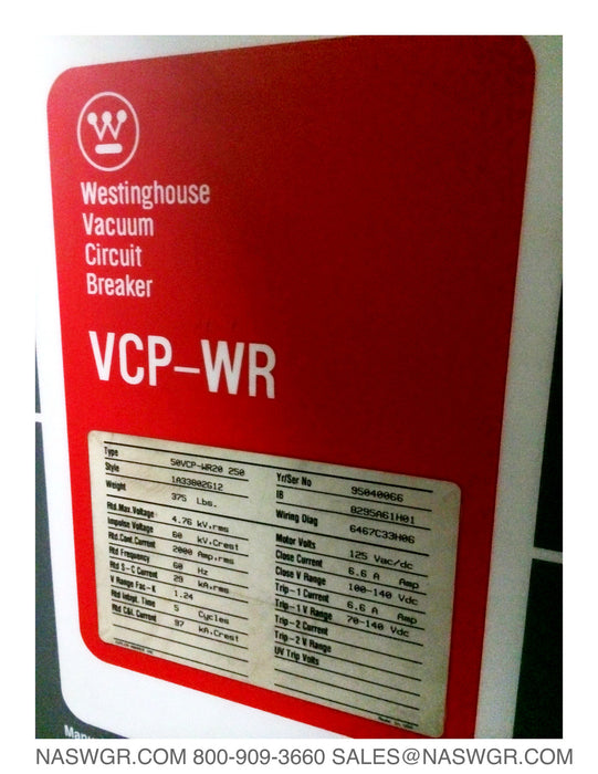 Westinghouse 50VCP-WR250 Circuit Breaker ~ Allis Chalmers MA-250 Circuit Breaker
