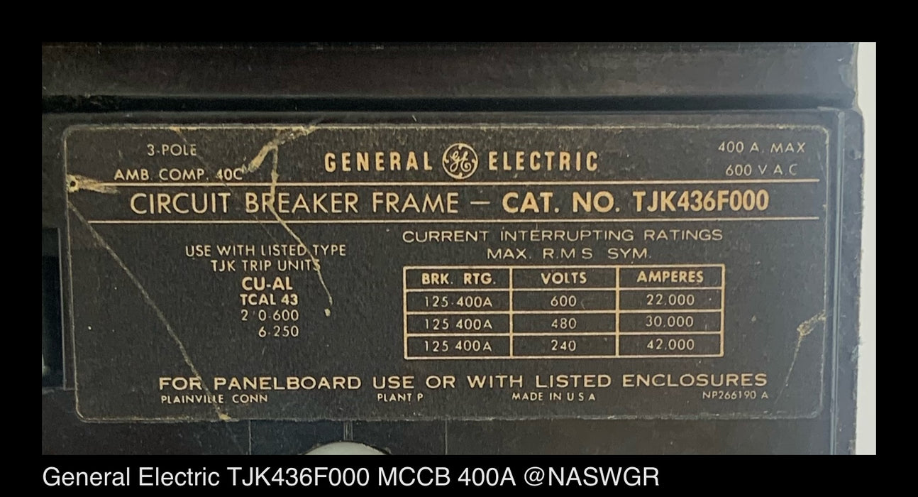 GE TJK436F000 Molded Case Circuit Breaker - 200 Amp