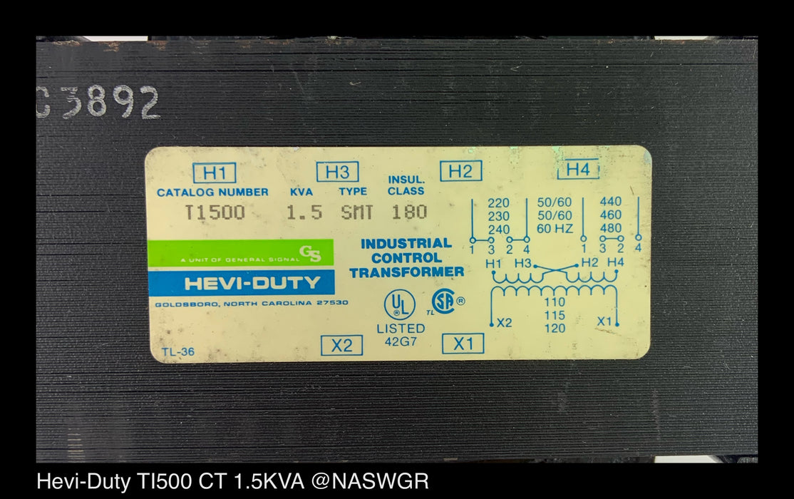 Hevi-Duty TI500 Industrial Current Transformer ~ 1.5KVA