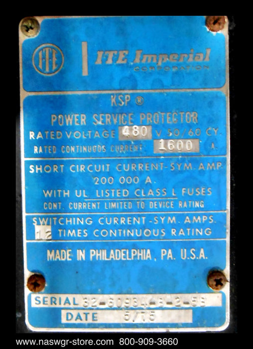 ITE KSP-1600 Power Service Protector (M/O,B/I) - 1600 Amp