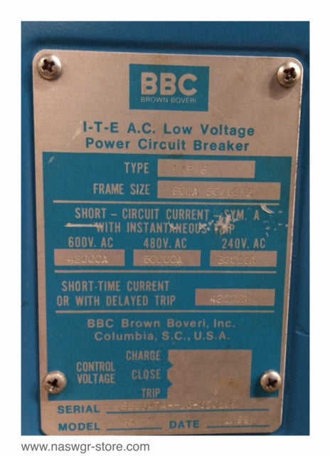 ITE/BBC LKE-8 Circuit Breaker (M/O,D/O) - 800 Amp
