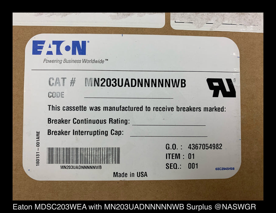 Eaton Magnum DS MDSC20 Circuit Breaker (E/O,D/O) - 2000 Amp - Unused