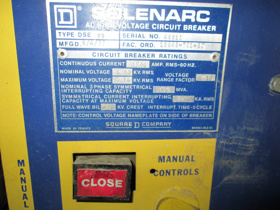 DSE-23A Square D AC High Voltage Circuit Breaker