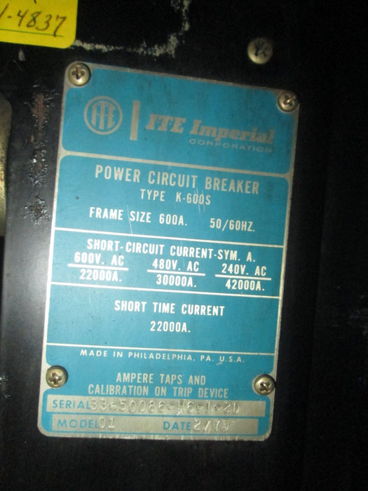 ITE K-600S RED Circuit Breaker (E/O,D/O) - 600 Amp