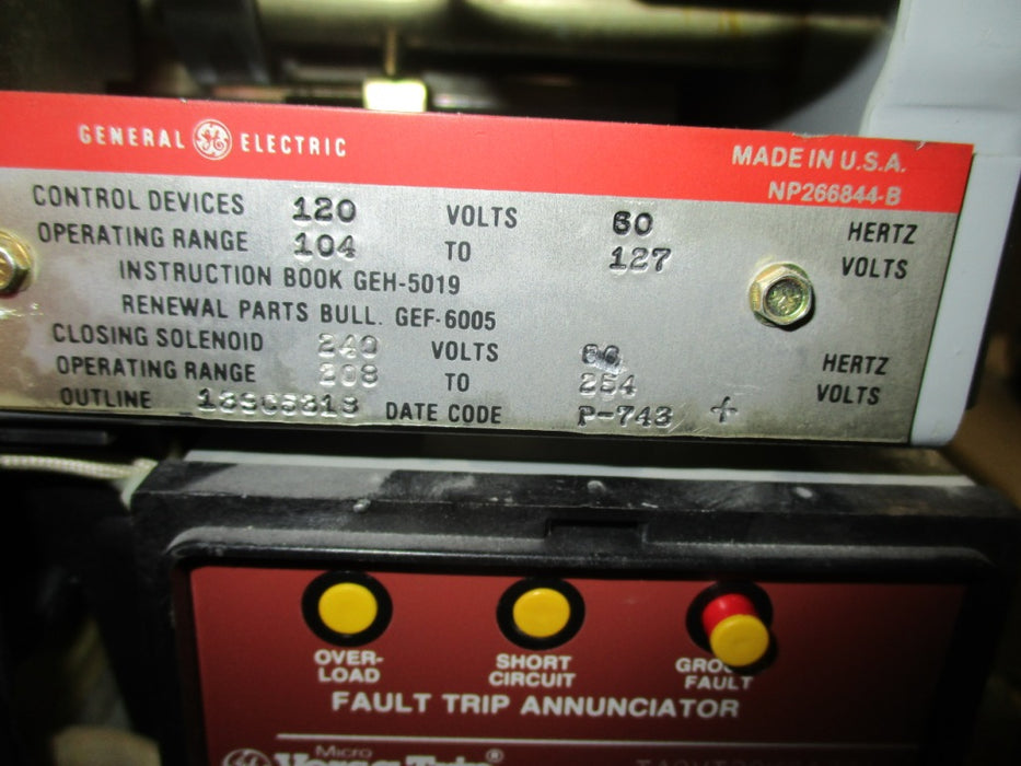 AKRU-6D-30S General Electric Fused Low Voltage Power Circuit Breaker
