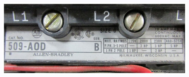 Allen Bradley ~ 509-AOD ~ Series B