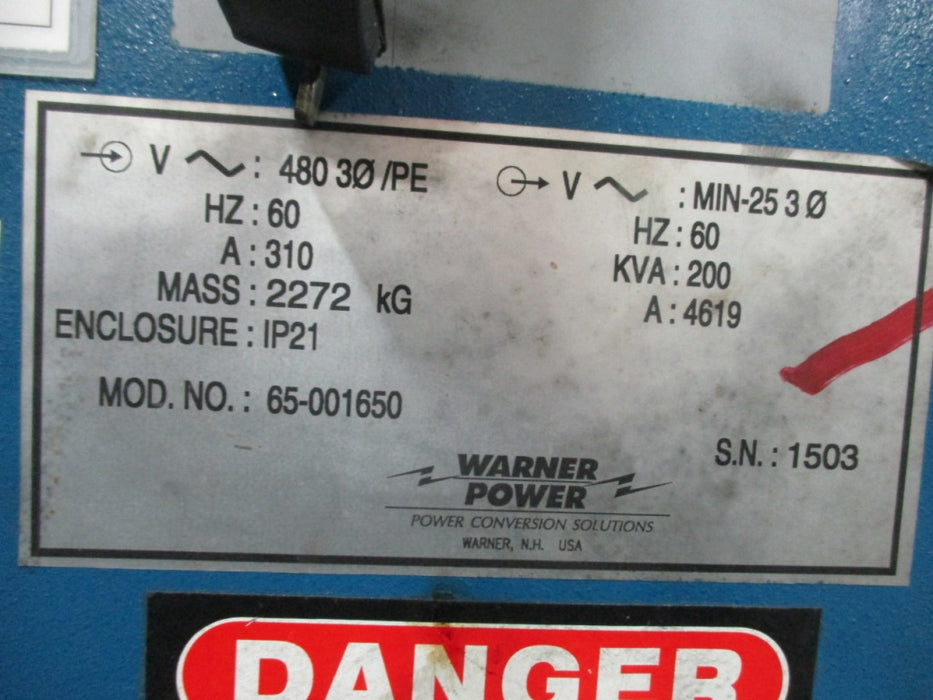 Warner Power 65-001650 Transformer