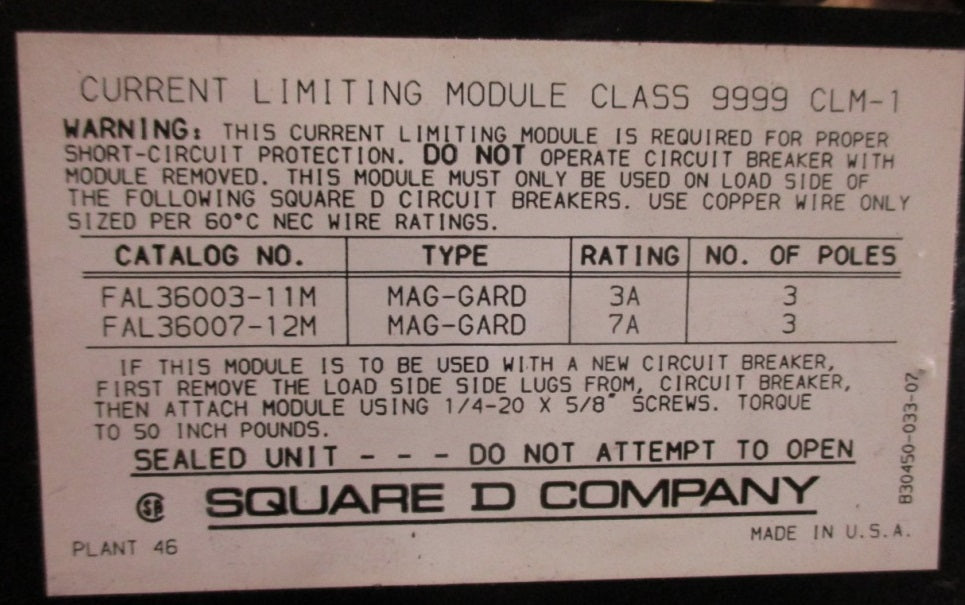 CLM-1 - Square D - Module