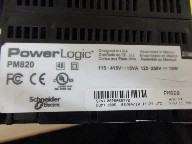 PM820 - Square D - PM800 Power Logic Meter