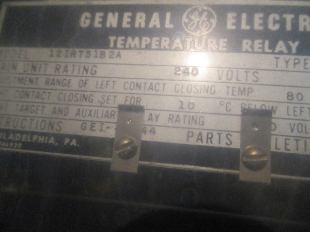 General Electric 12IRT51B2A Temperature Relay