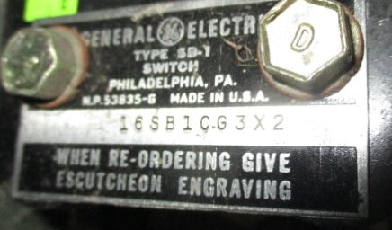 16SB1CG3X2 - General Electric - Voltmeter SB-1 Switch