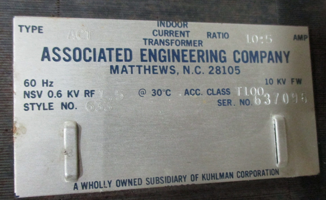 663 - Associated Engineering Co. - ACT Indoor Current Transformer