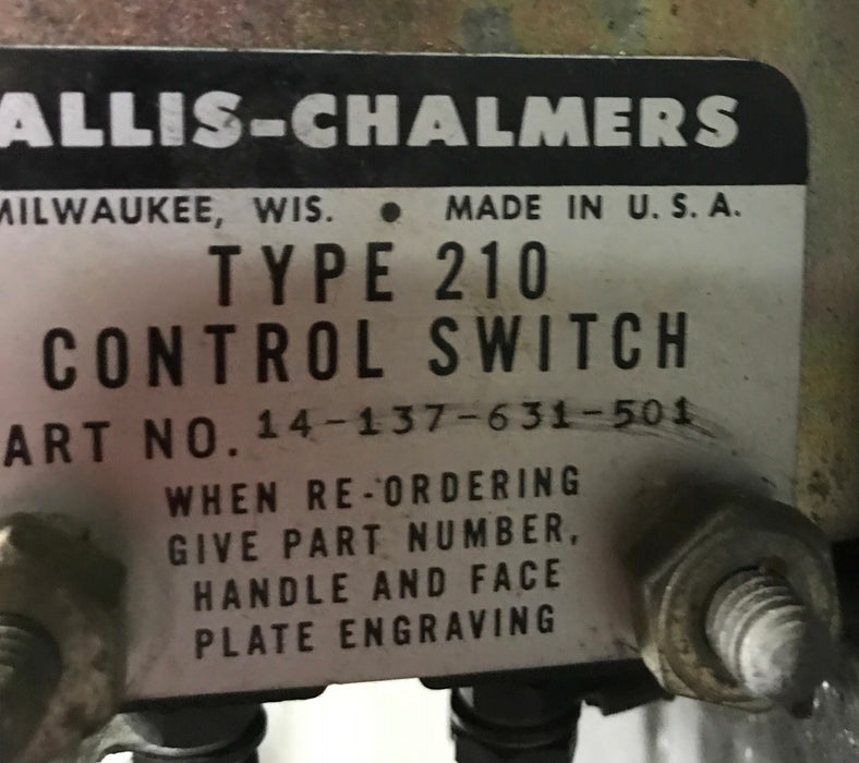 14-137-631-501 Type 210 Control Switch