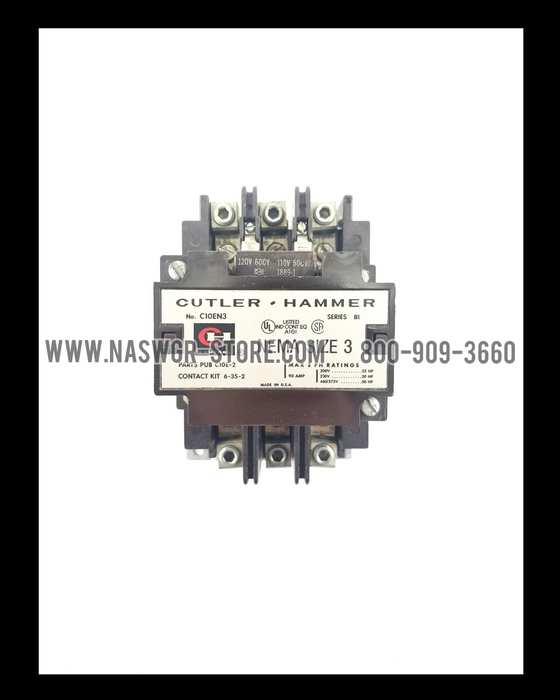 Cutler Hammer C10EN3 Nema Size 3 Contactor