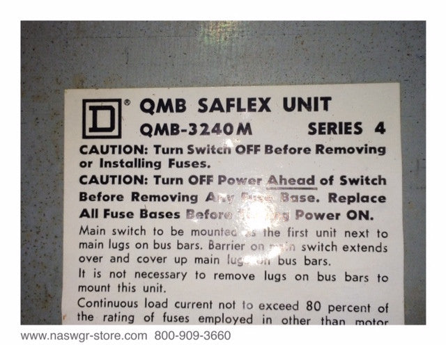 QMB3240M - Square D QMB3240-M Saflex Unit ~ 400 Amp