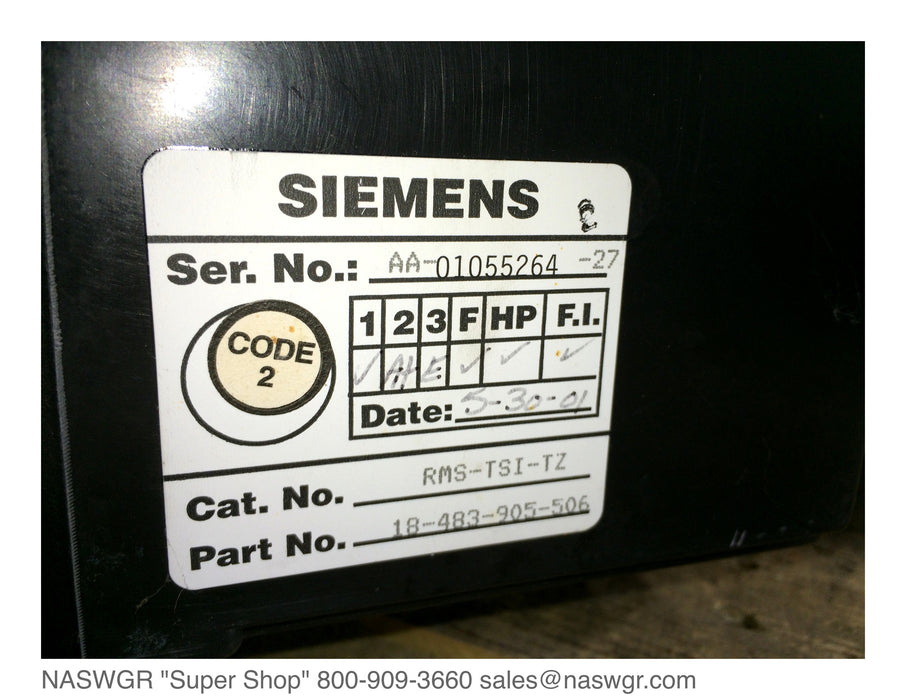 Siemens RL-1600 Circuit Breaker (E/O,D/O) - 1600 Amp