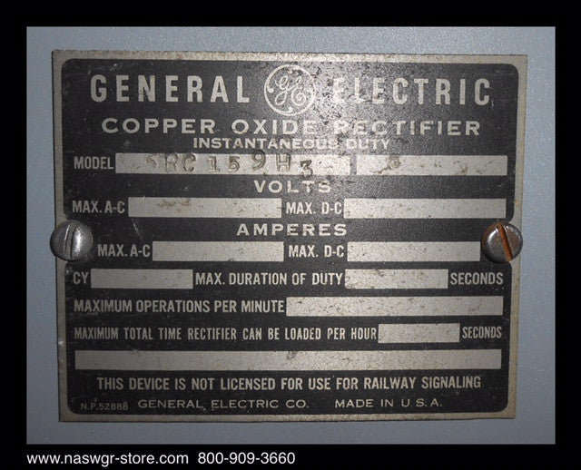 GE 6RC159H3 Copper Oxide Rectifier