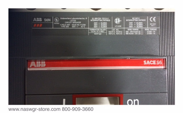 ABB SACE S6N Molded Case Circuit Breaker - 600 Amp