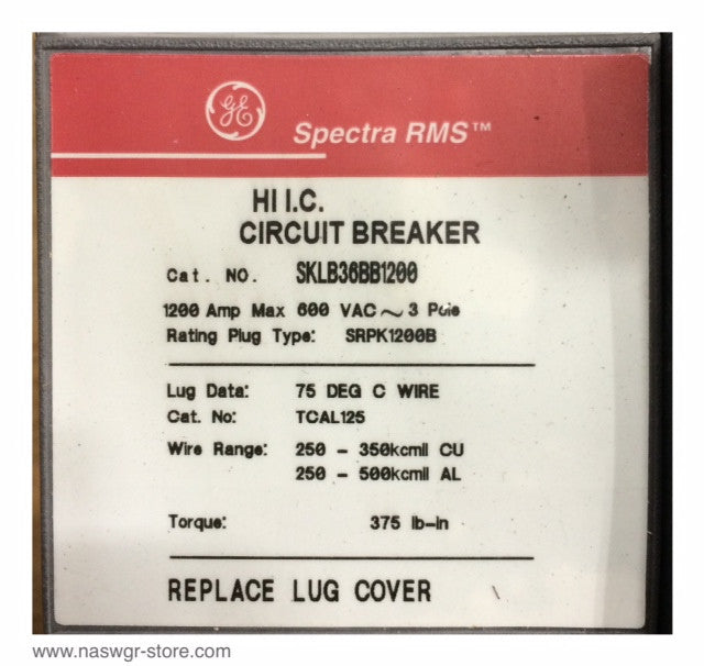 GE Spectra RMS SKLB36BB1200 Circuit Breaker - 1200 Amp
