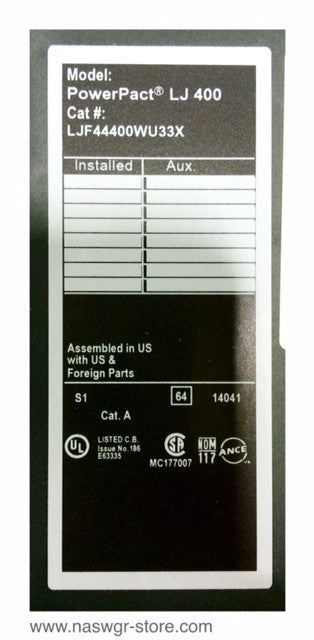 Square D LJF44400WU33X Molded Case Circuit Breaker - 400 Amp