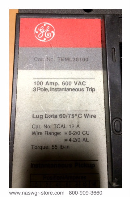 General Electric TEML36100 Molded Case Circuit Breaker - 100 Amp