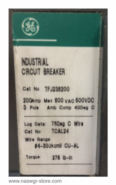 General Electric TFJ236200 Molded Case Circuit Breaker - 200 Amp