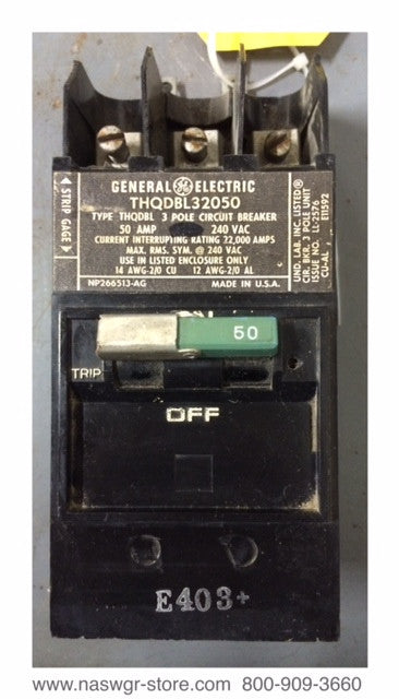 General Electric THQDBL32050 Molded Case Circuit Breaker - 50 Amp