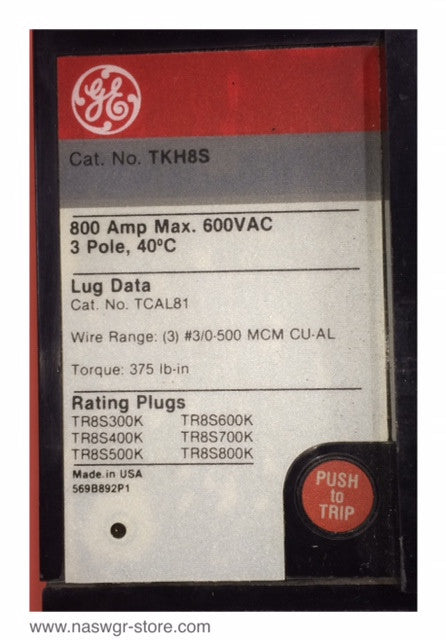 General Electric TKH8S Molded Case Circuit Breaker - 800 Amp