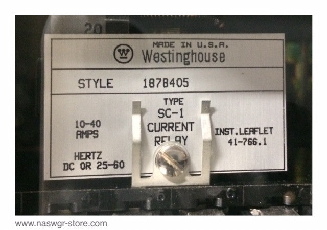 1878405 ~ Westinghouse 1878405 Type SC-1 Current Relay