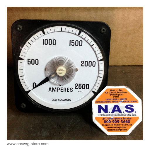 A4A134S , Sylvania A.C. Ammeter , 2500 ampers , PN: A4A134S