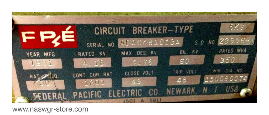 Federal Pacific DST-2-5-350 Circuit Breaker (E/O,D/O) - 1200 Amp
