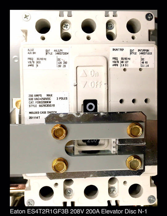 Eaton ES4T2R1GF3B Elevator Control Switch - 200A/208v/N1 - Unused