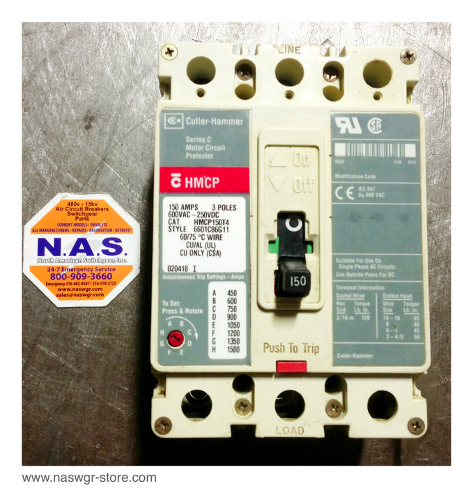 Cutler Hammer HMCP150T4 Motor Circuit Protector - 150 Amp