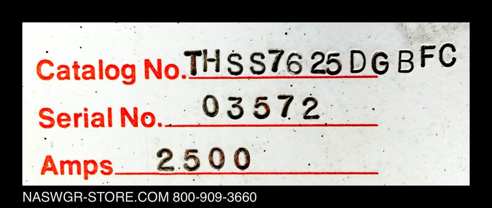 GE PowerBreak THSS7625DG Circuit Breaker (M/O,B/I) - 2500 Amp