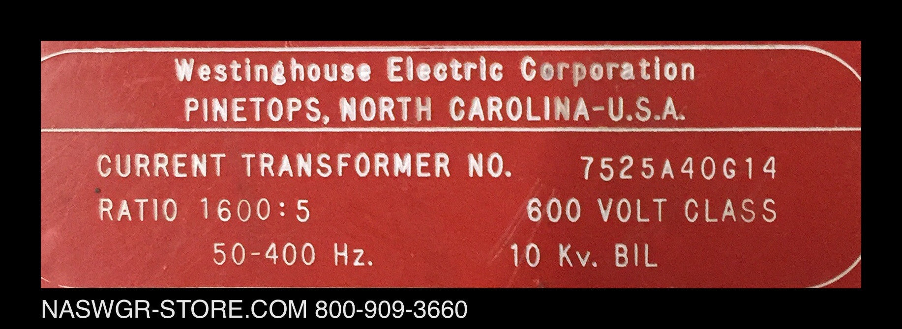 7525A40G14 ~ Westinghouse 7525A40G14 CT