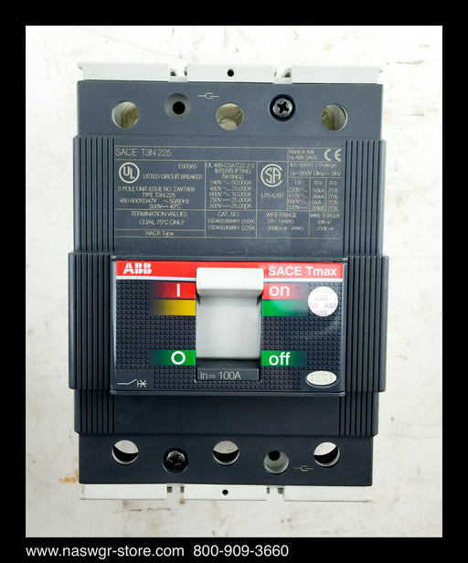 ABB Sace Tmax T3N Molded Case Circuit Breaker - 100 Amp - Unused
