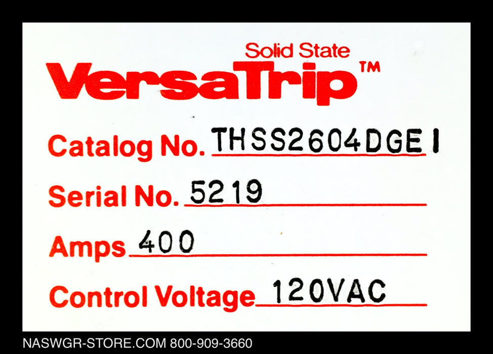 GE PowerBreak THSS2604DGE1 Circuit Breaker (E/O,B/I) - 400 Amp