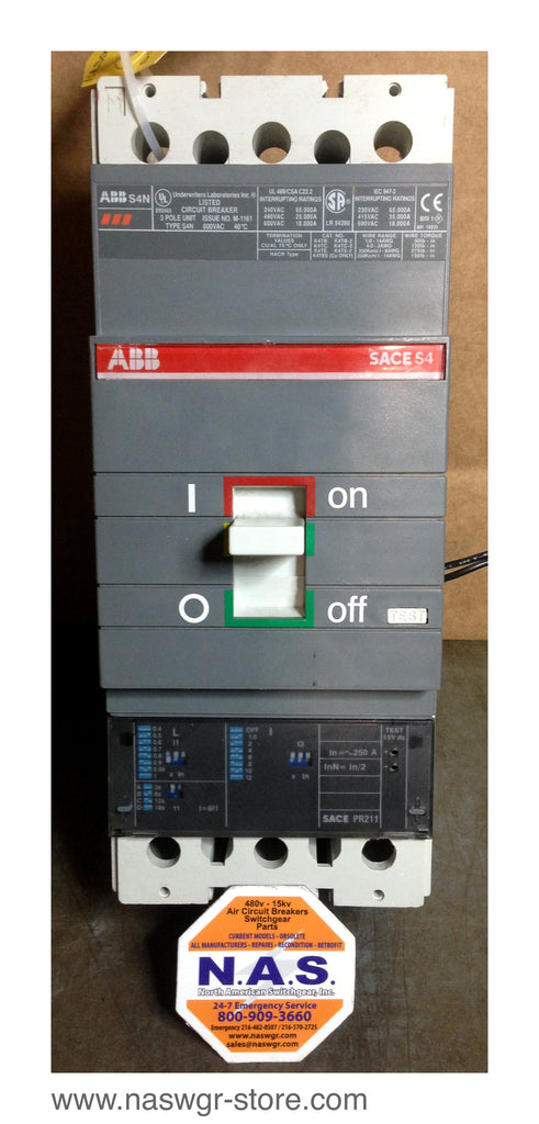 ABB Sace S4N250BW Molded Case Circuit Breaker - 250 Amp