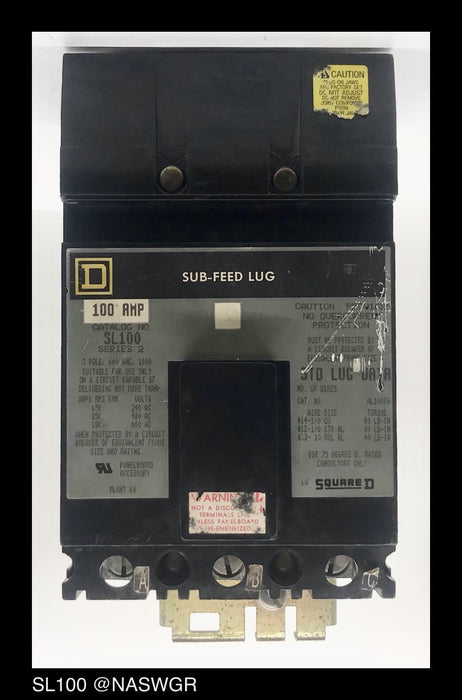 Square D SL100 Molded Case Sub-Feed Lug ~ 100 Amp