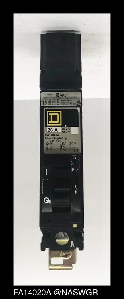 Square D FA14020A Molded Case Circuit Breaker ~ 20 Amp
