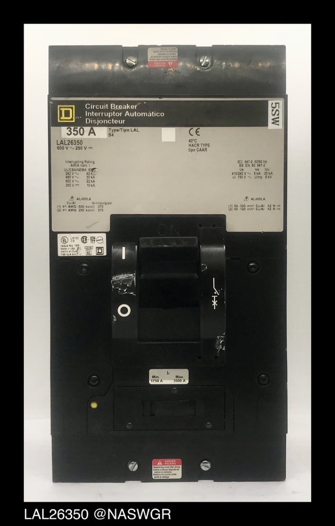 Square D LAL26350 Molded Case Circuit Breaker ~ 350 Amp