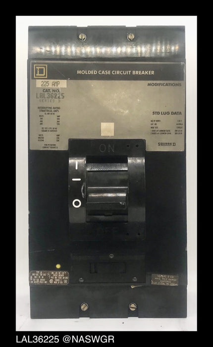 Square D LAL36225 Molded Case Circuit Breaker ~ 225 Amp