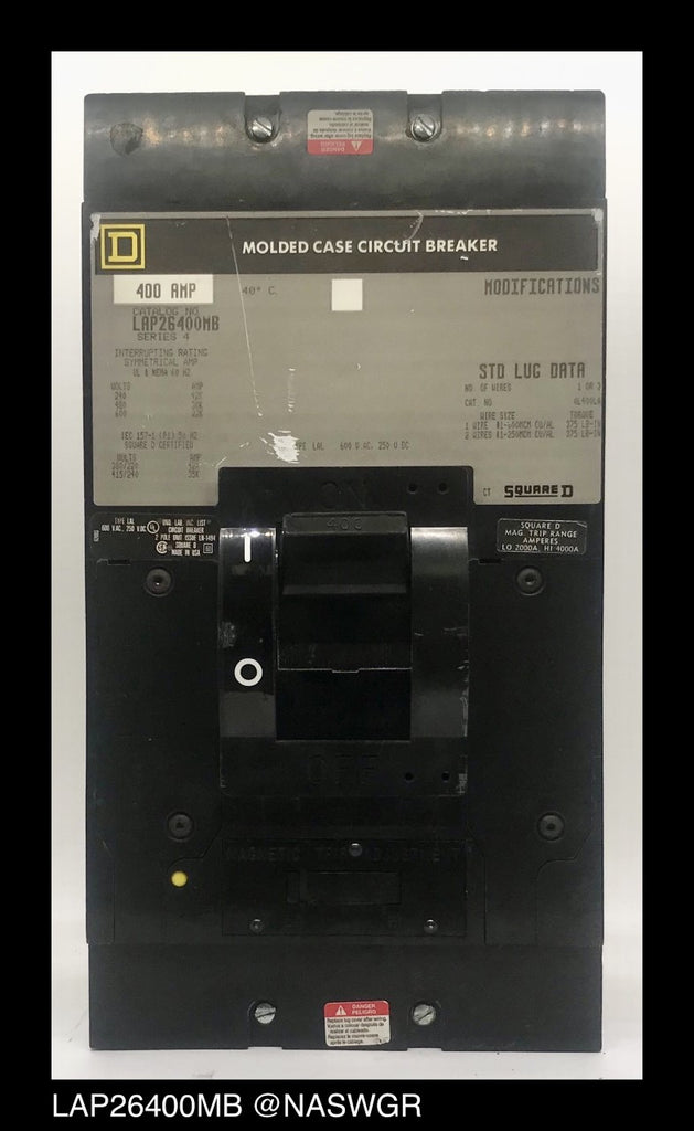 Square D LAP26400MB Molded Case Circuit Breaker ~ 400 Amp