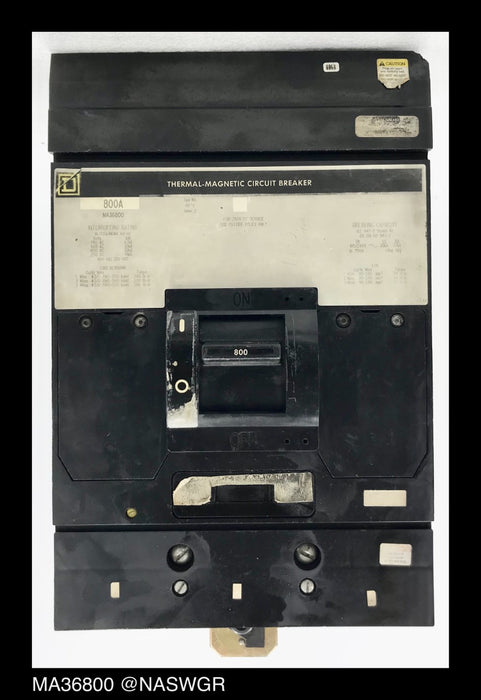 Square D MA36800 Molded Case Circuit Breaker ~ 800 Amp